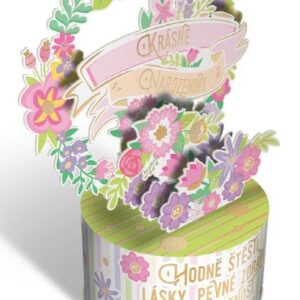 3D přání s pop-up efektem - Květinová rozeta Albi