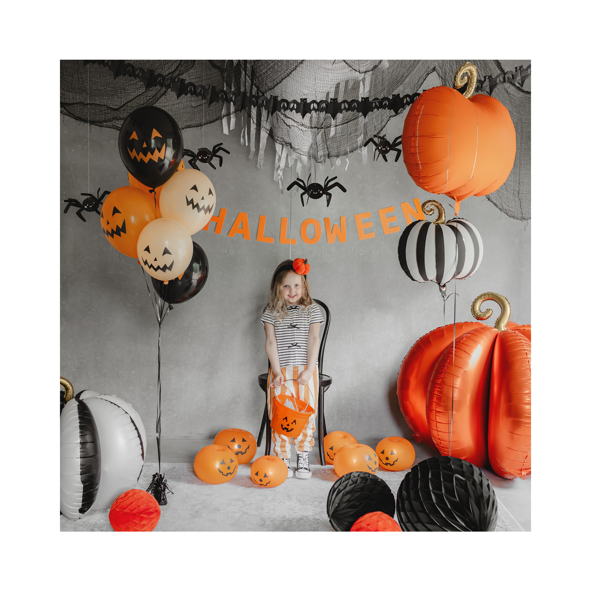 Balónky latexové Halloween dýně oranžovo-černé 6 ks Albi - Obrázek 2