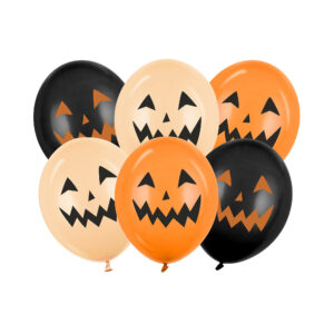 Balónky latexové Halloween dýně oranžovo-černé 6 ks Albi