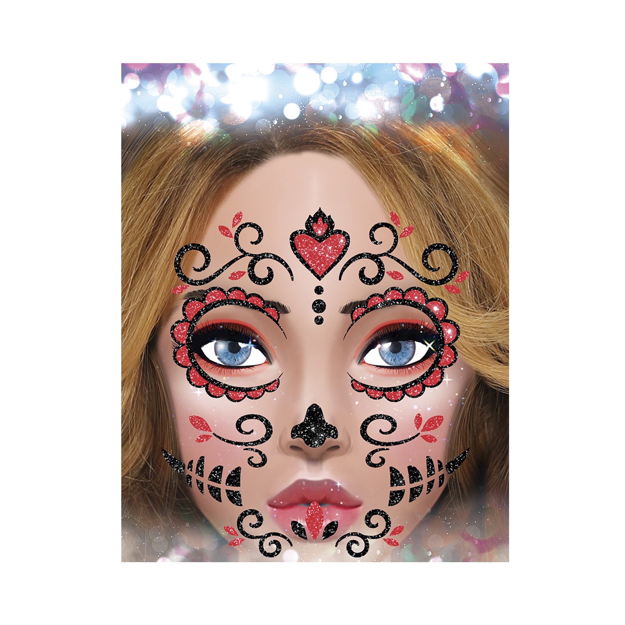 Samolepky na obličej - Día de los Muertos Albi - Obrázek 3